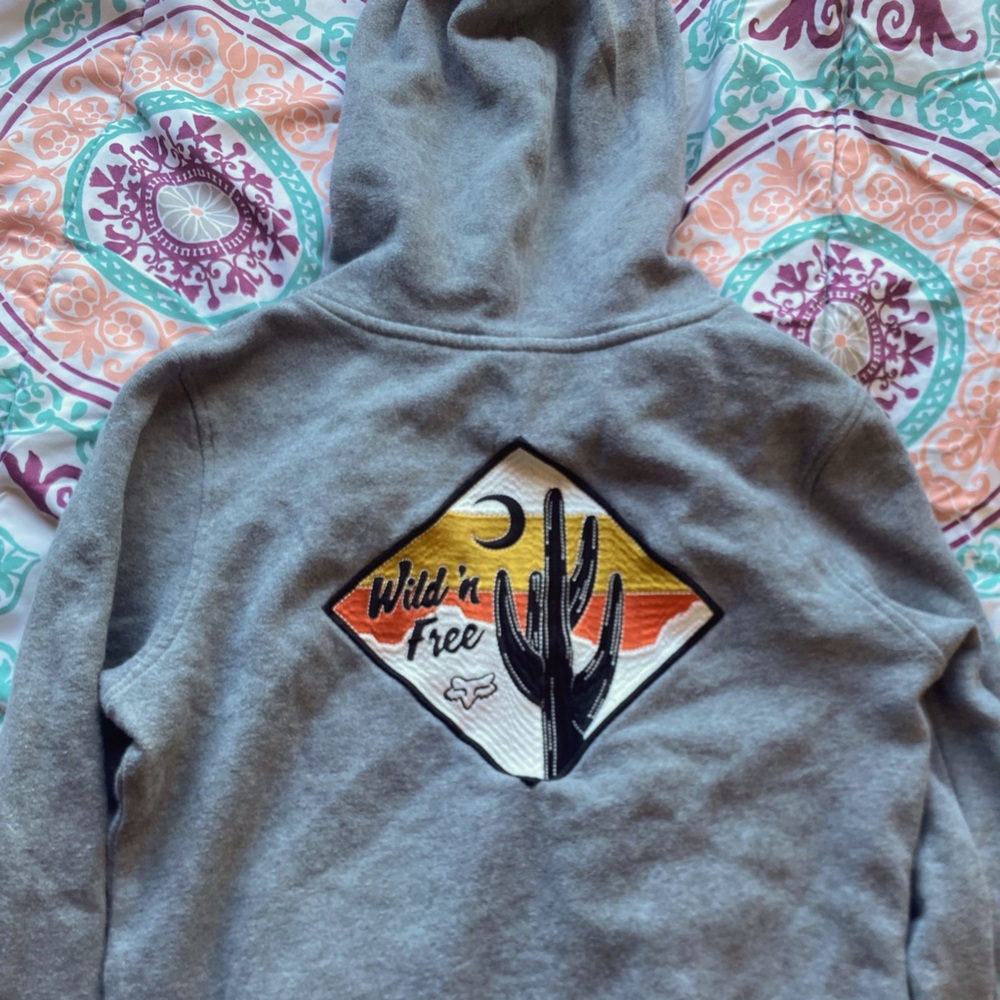Gray Hoodie with Desert Patch